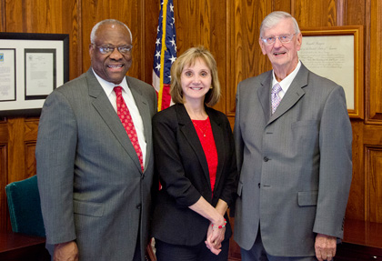 Justice Thomas with Judge Leavy and his chambers staff 