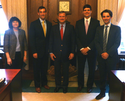 Chief Justice Roberts with Judge Graber’s chambers staff 