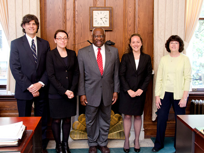 Justice Thomas with Judge Graber’s chambers staff