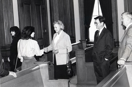 Justice Sandra Day O'Connor visited Pioneer Courthouse in 1988. The Timeline of the United States Court of Appeals Ninth Circuit covers its history since the 1700s.